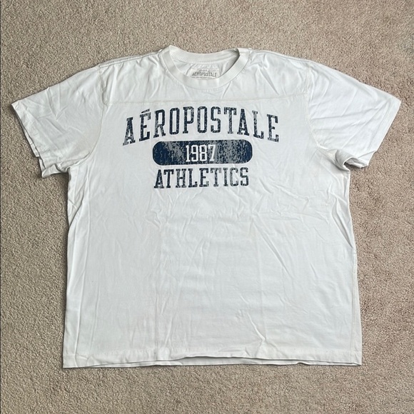 Aeropostale White Men's Athletic T-Shirt - Picture 1 of 5